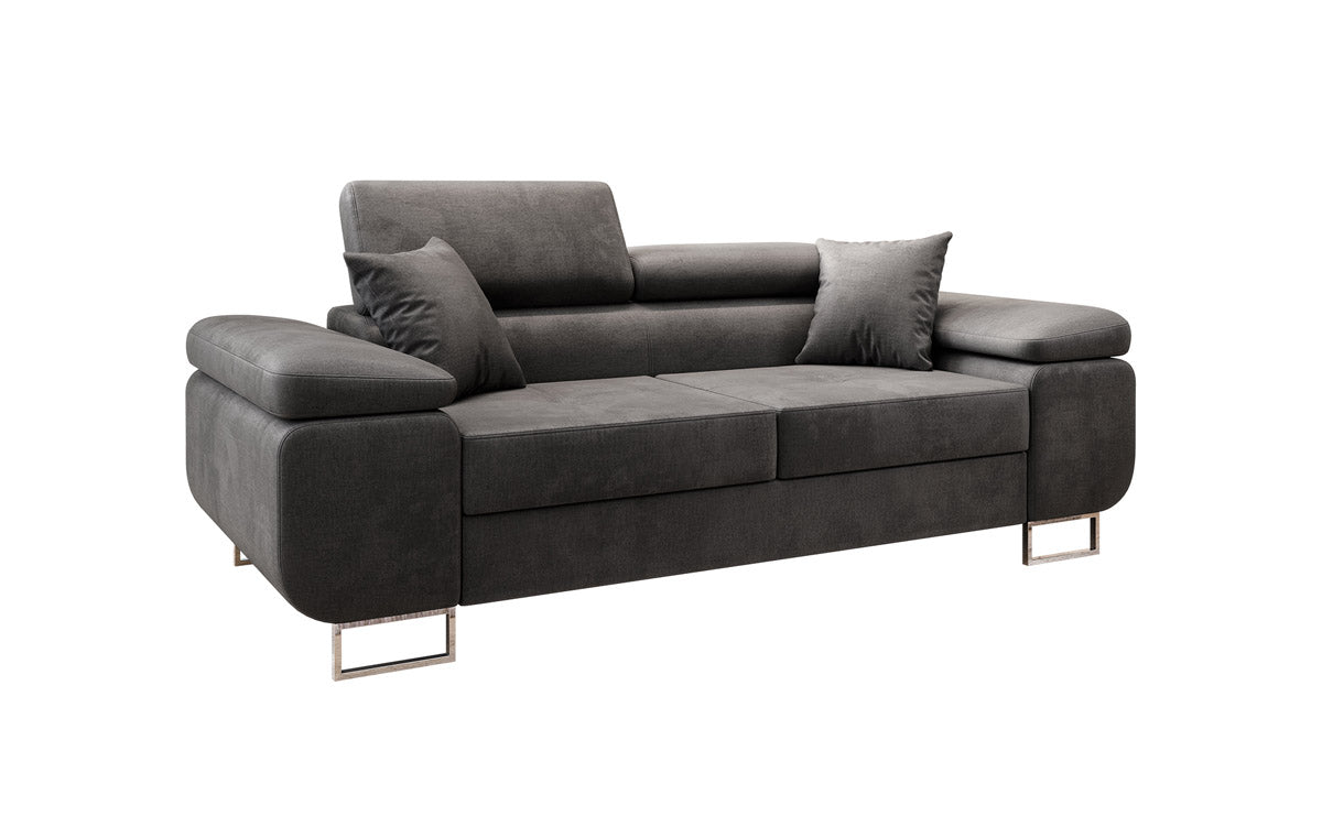 Designer 2-seater Siera sofa with sleeping function in velvet