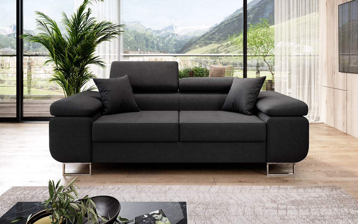 Canapé 2 places Triora designer avec fonction couchage en Tissu