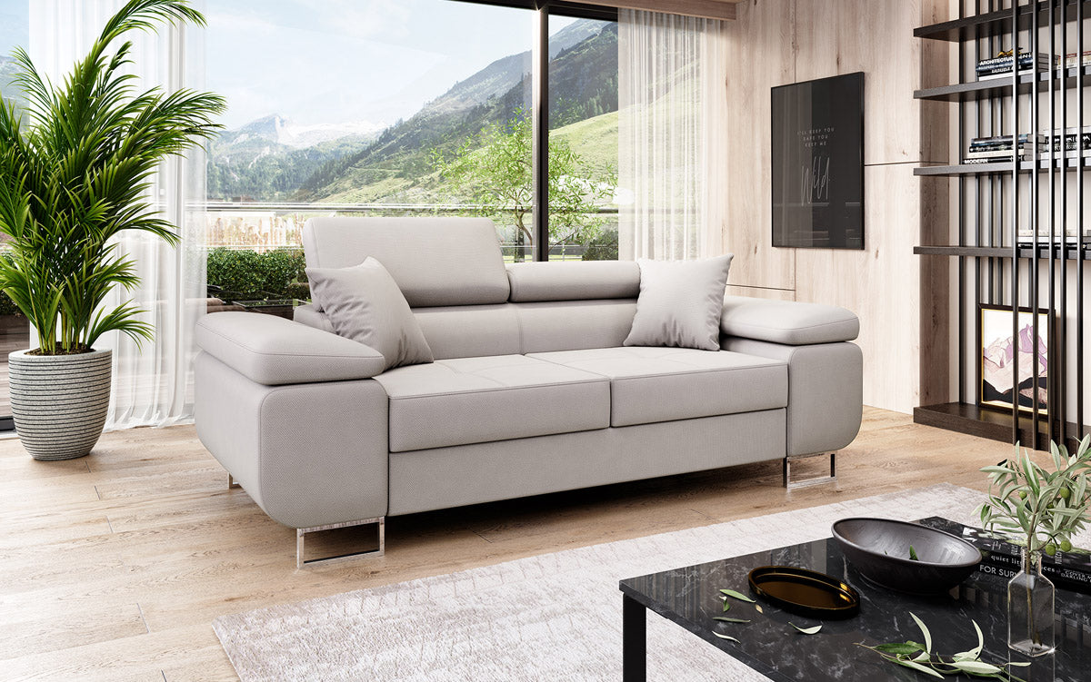 Canapé 2 places Triora designer avec fonction couchage en Tissu