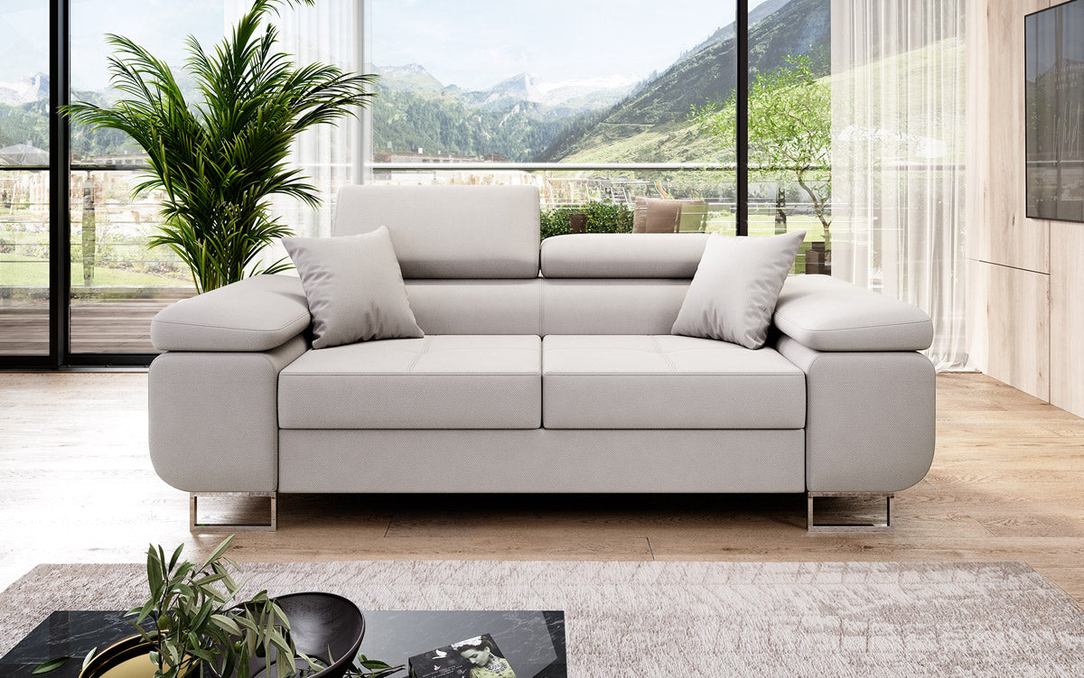Canapé 2 places Triora designer avec fonction couchage en Tissu