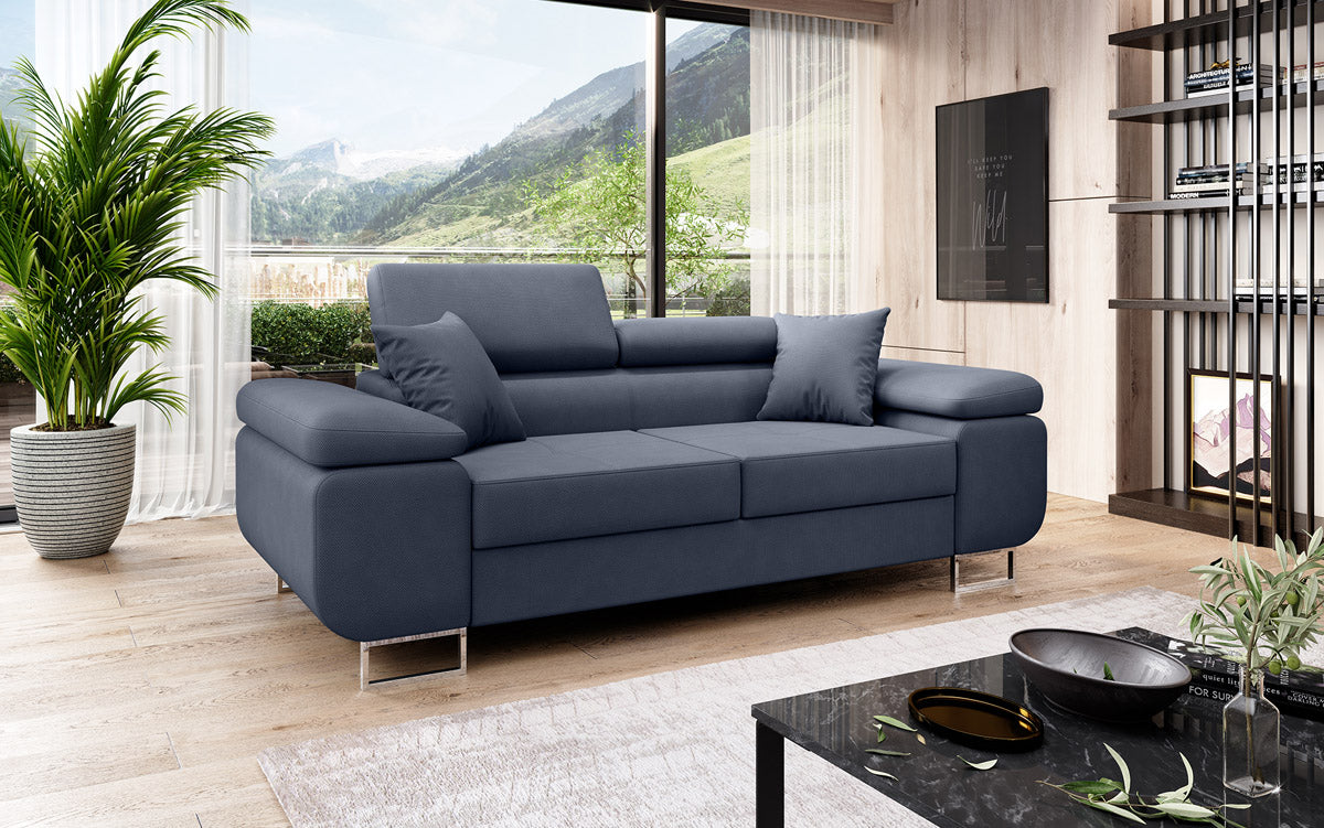 Canapé 2 places Triora designer avec fonction couchage en Tissu