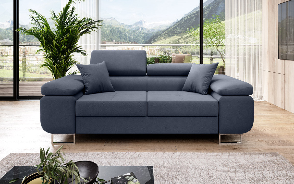 Canapé 2 places Triora designer avec fonction couchage en Tissu