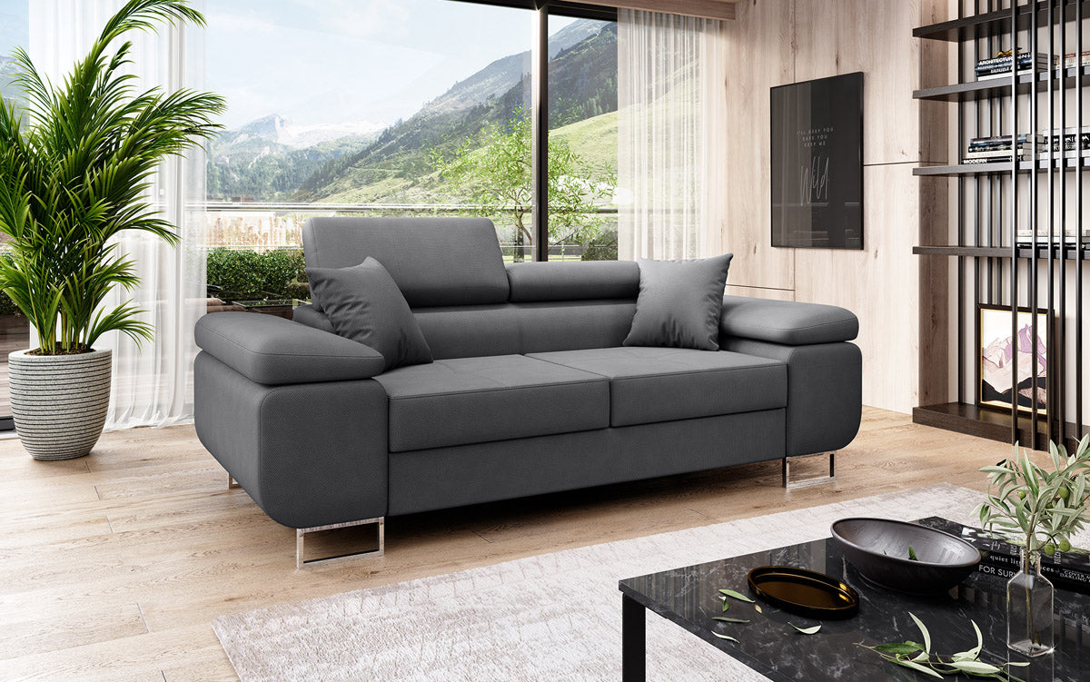 Canapé 2 places Triora designer avec fonction couchage en Tissu