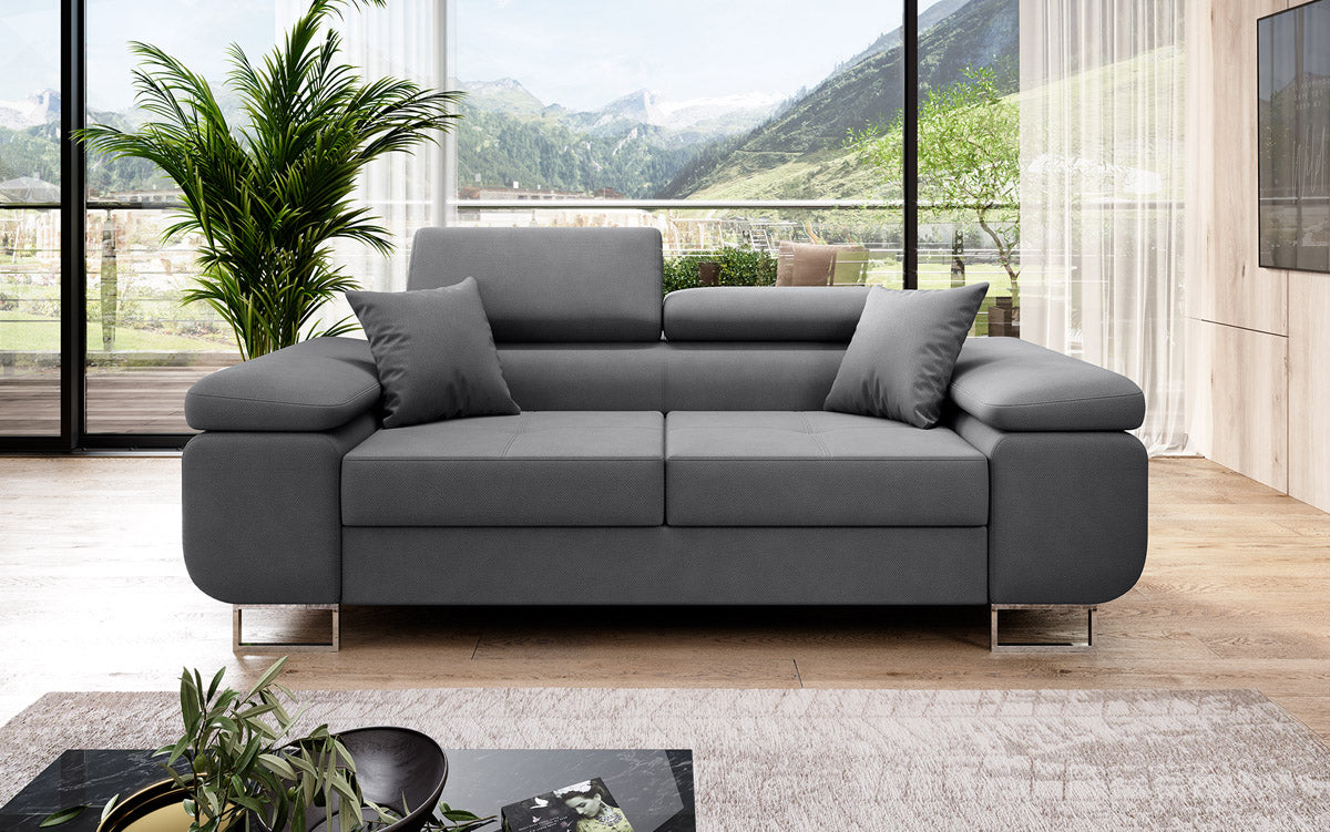 Canapé 2 places Triora designer avec fonction couchage en Tissu