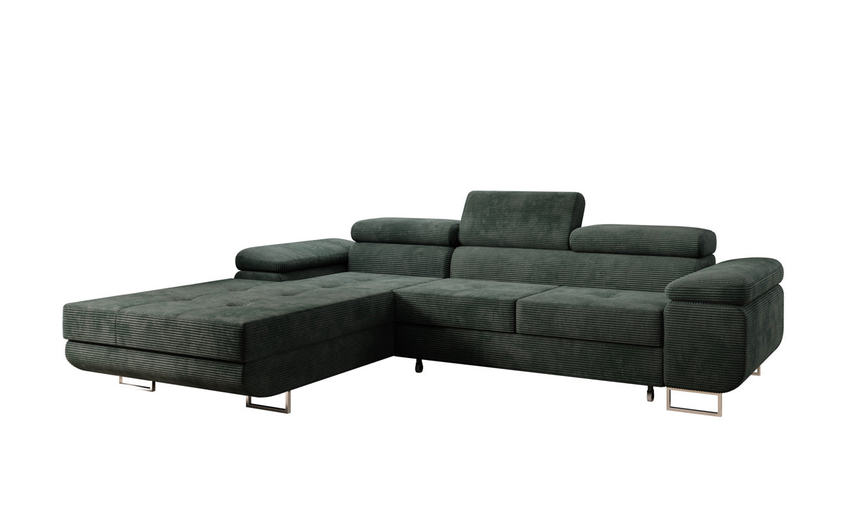 Designersofa Calvera met slaap- en klapfunctie in ribstof