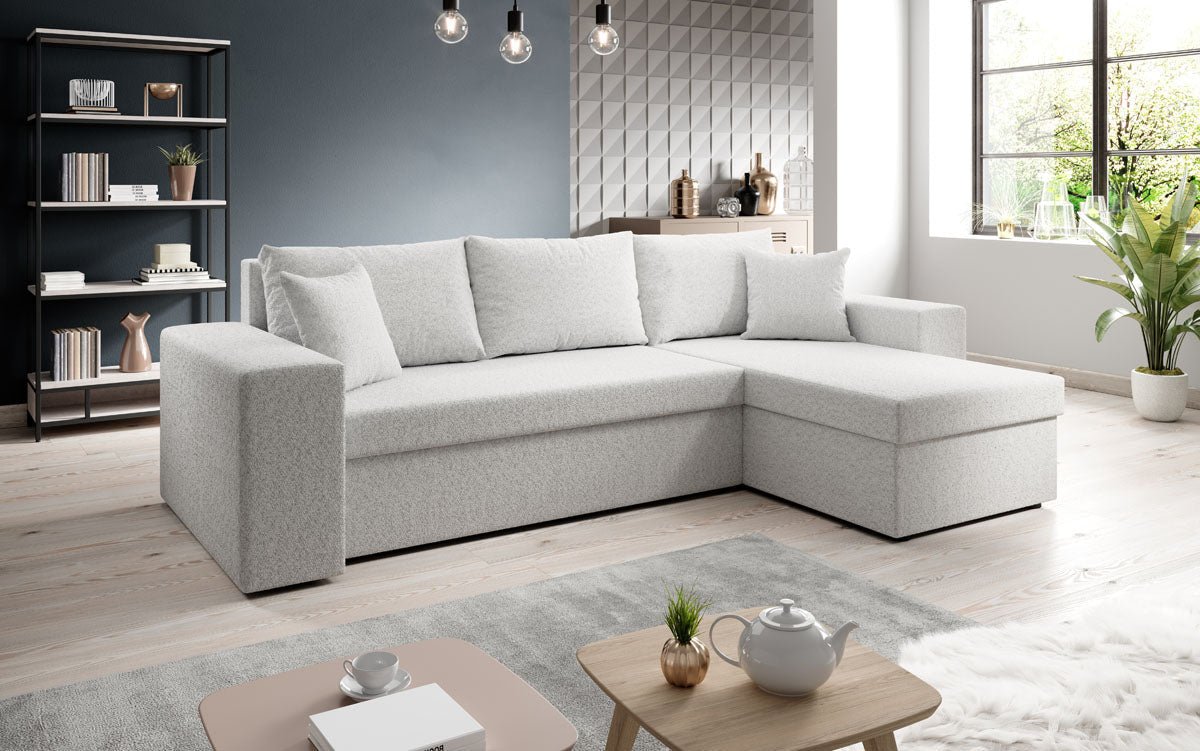 Canapé designer Denver Bouclé avec fonction couchage et rabattable