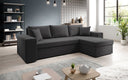 Designer Ecksofa Denver Bouclé mit Schlaf- und Klappfunktion