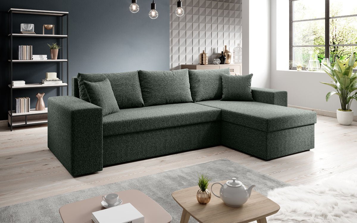Canapé designer Denver Bouclé avec fonction couchage et rabattable