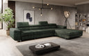 Designer Ecksofa Calvera Maxi mit Schlaf- und Klappfunktion in Cord