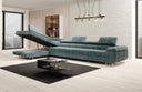 Designer Ecksofa Maxi mit Schlaf - und Klappfunktion in Cord