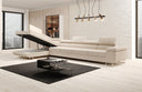 Designer Ecksofa Maxi mit Schlaf - und Klappfunktion in Bouclé