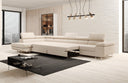 Designer Ecksofa Maxi mit Schlaf - und Klappfunktion in Bouclé
