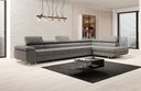 Designer Ecksofa Maxi mit Schlaf - und Klappfunktion in Bouclé