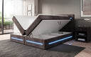 Boxspringbed Lara met opbergruimte en LED in Ribstof