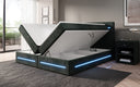 Boxspringbed Lara met opbergruimte en LED in Ribstof