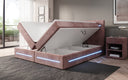 Boxspringbed Lara met opbergruimte en LED in Ribstof