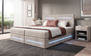 Boxspringbed Lara met opbergruimte en LED in Ribstof