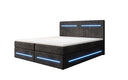Boxspringbed Lara met opbergruimte en LED in Ribstof