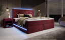 Boxspringbett Voyage mit LED u. Stauraum in Samt