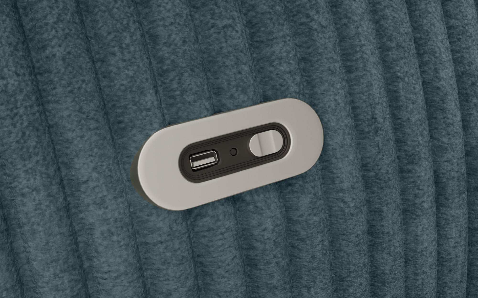 Canapé designer Genova II avec extension de siège électrique, connexion USB