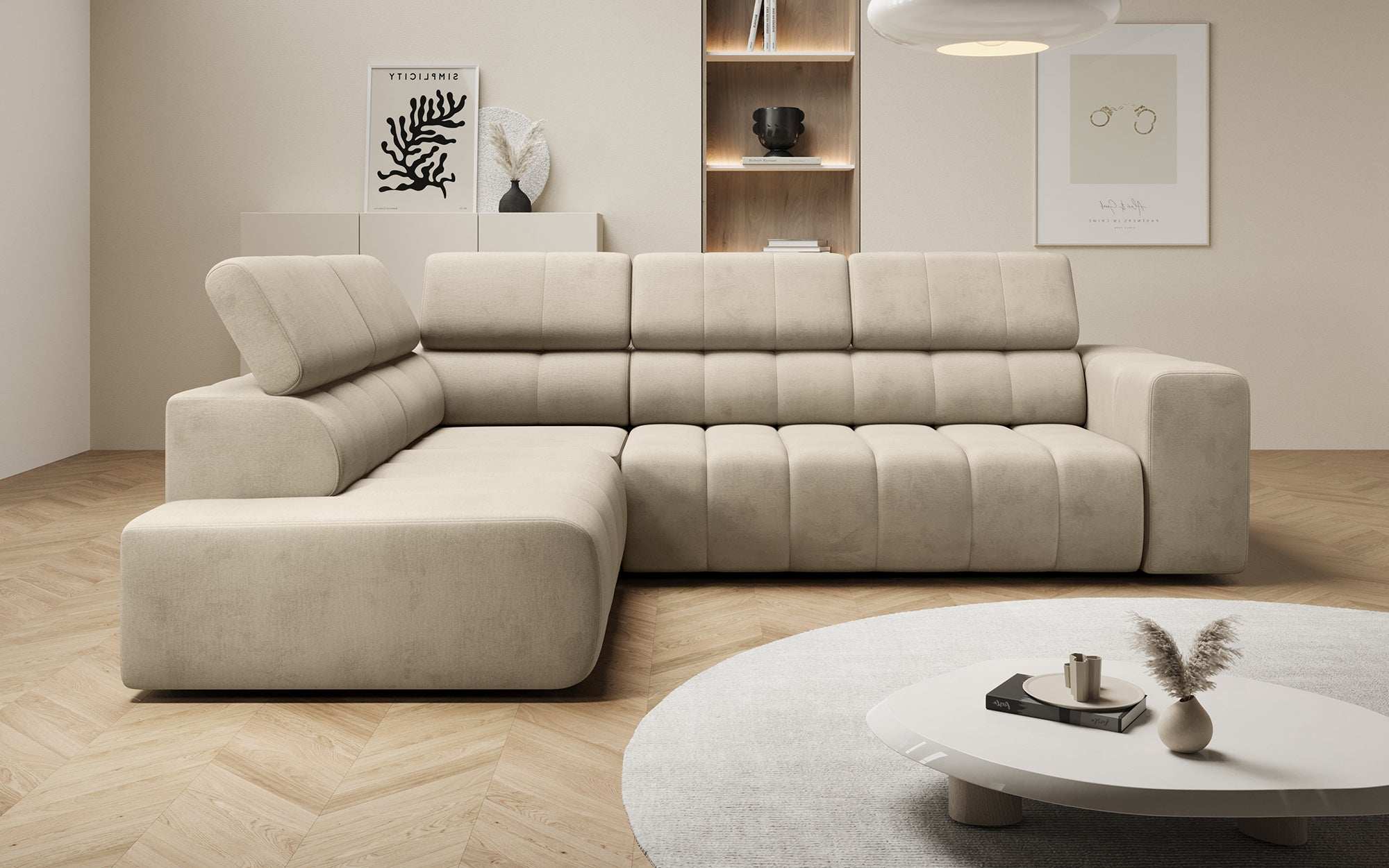 Canapé designer Aurora L avec fonction couchage électrique
