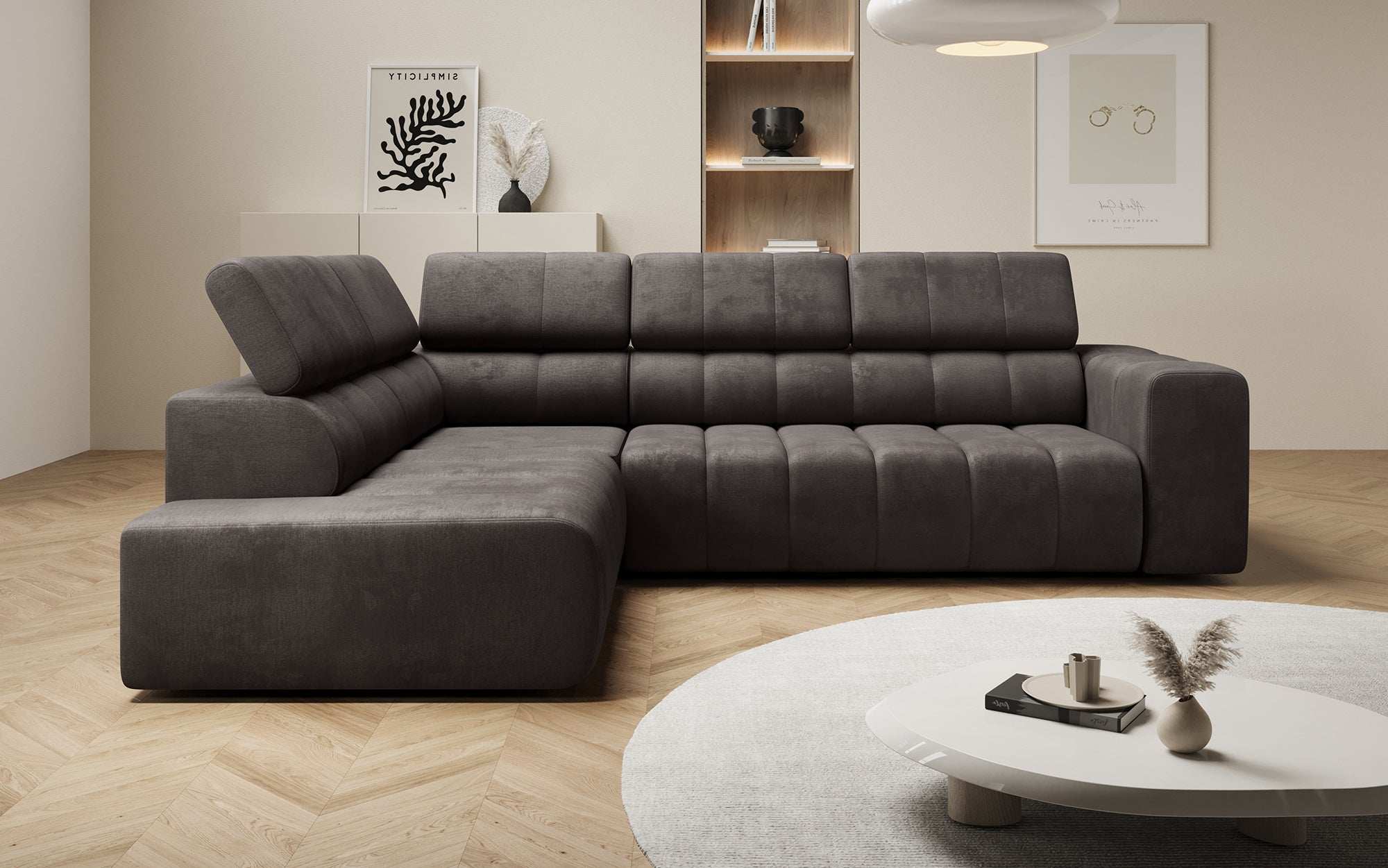 Canapé designer Aurora L avec fonction couchage électrique