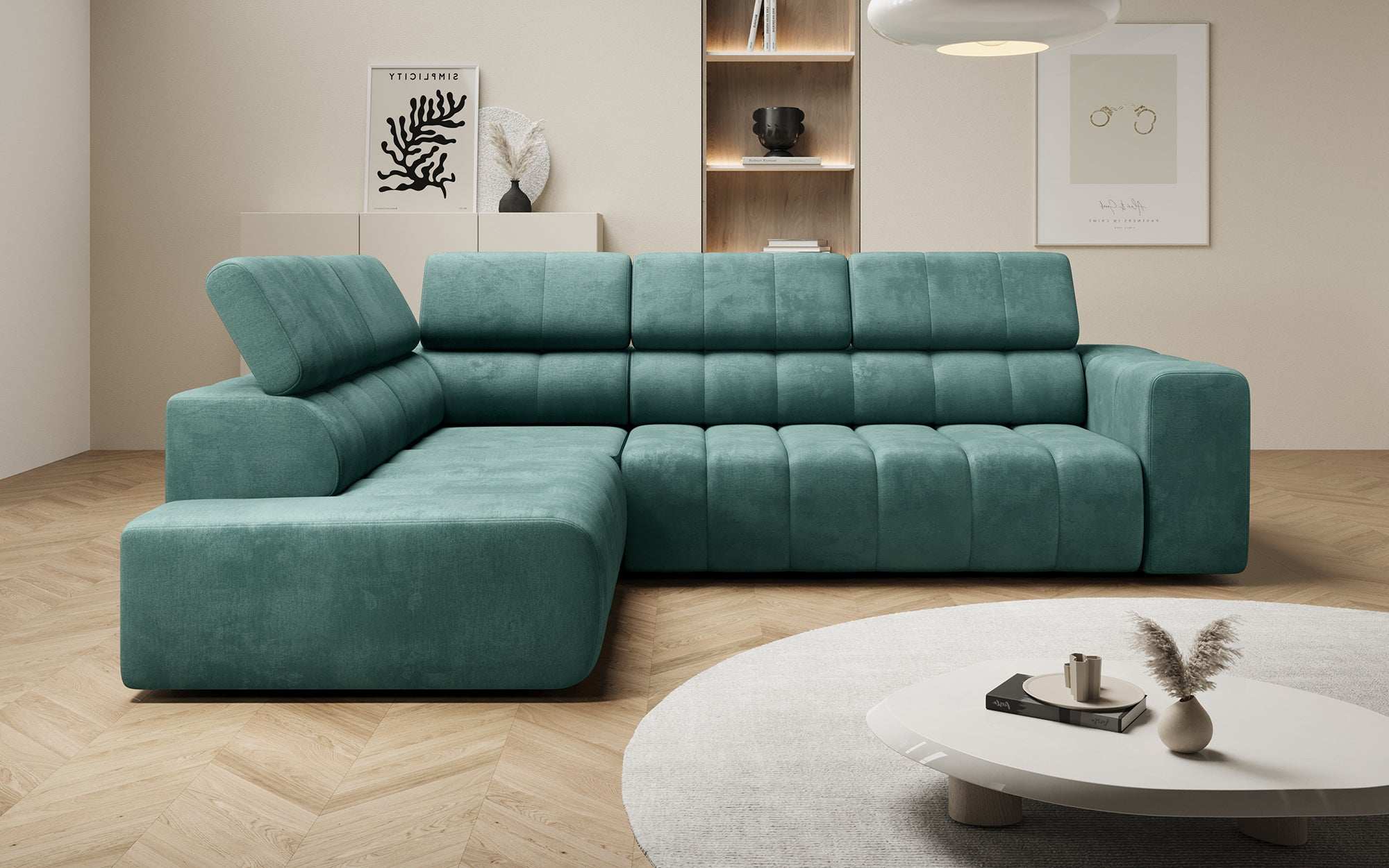Canapé designer Aurora L avec fonction couchage électrique