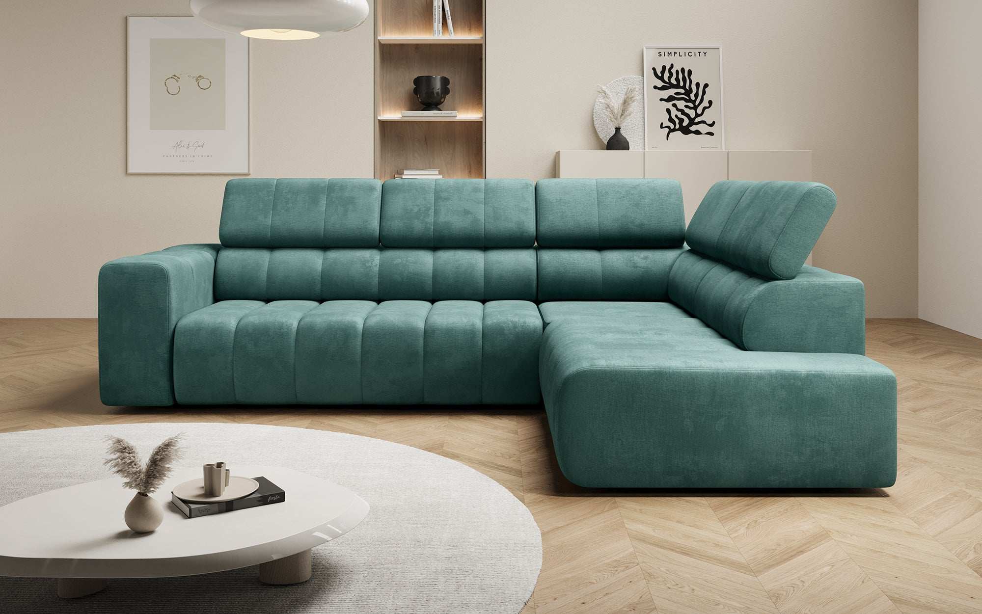 Canapé designer Aurora L avec fonction couchage électrique