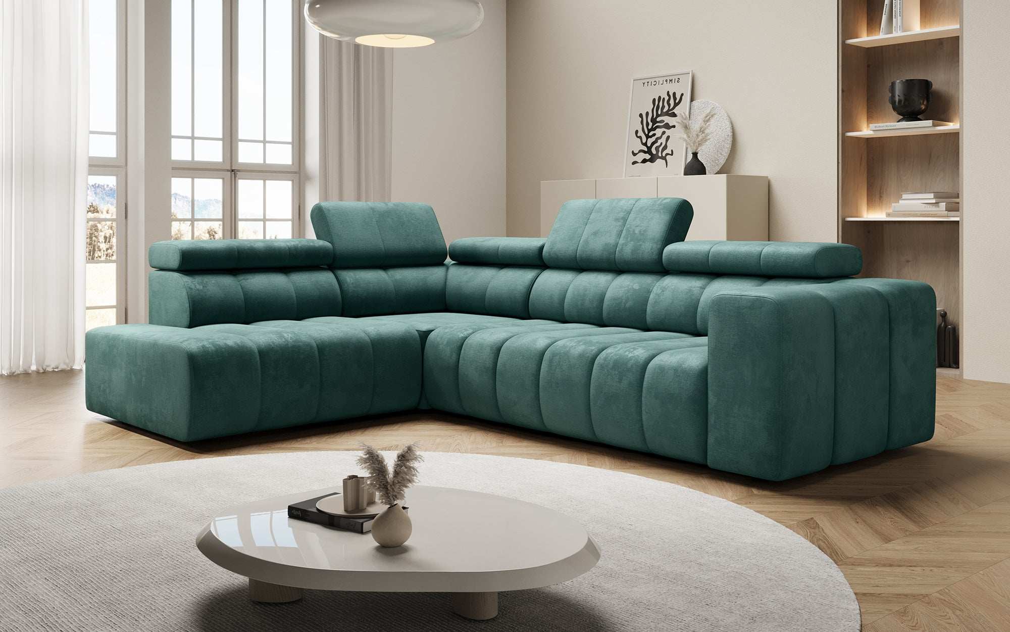 Canapé designer Aurora L avec fonction couchage électrique