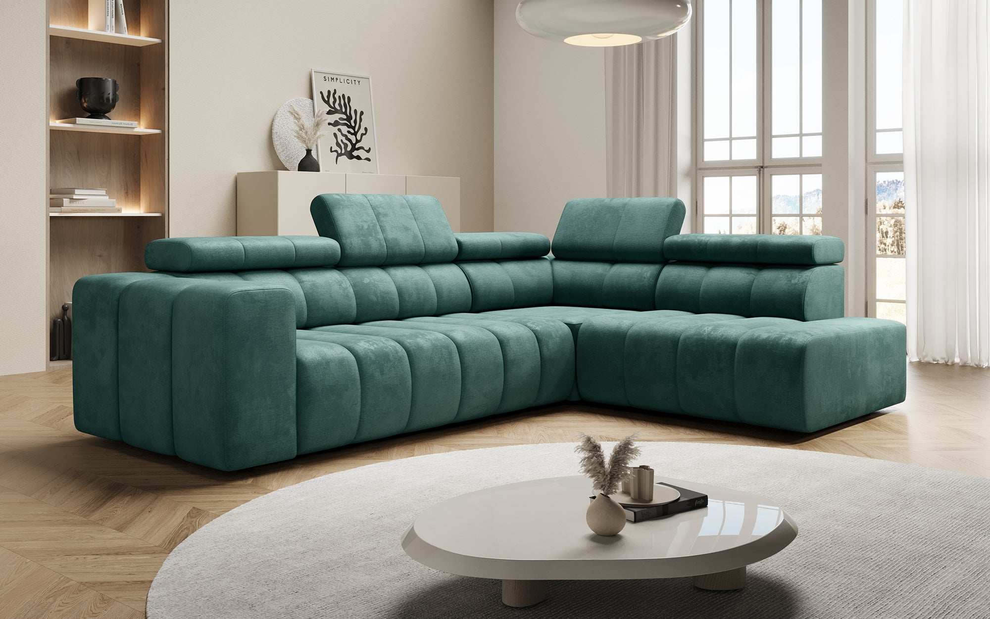 Canapé designer Aurora L avec fonction couchage électrique
