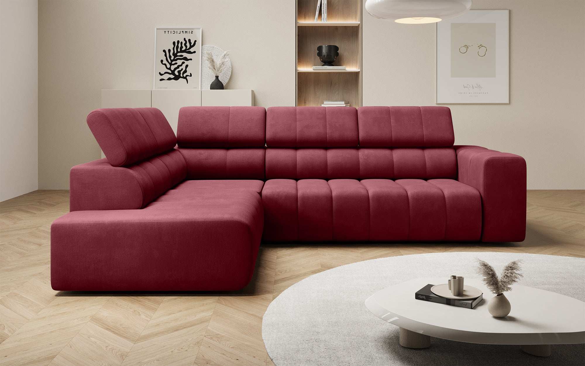 Canapé designer Aurora L avec fonction couchage électrique