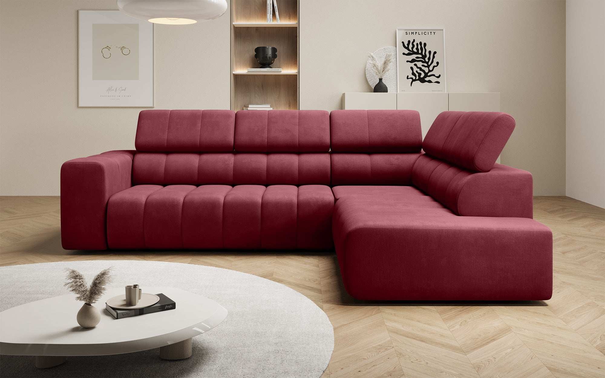 Canapé designer Aurora L avec fonction couchage électrique