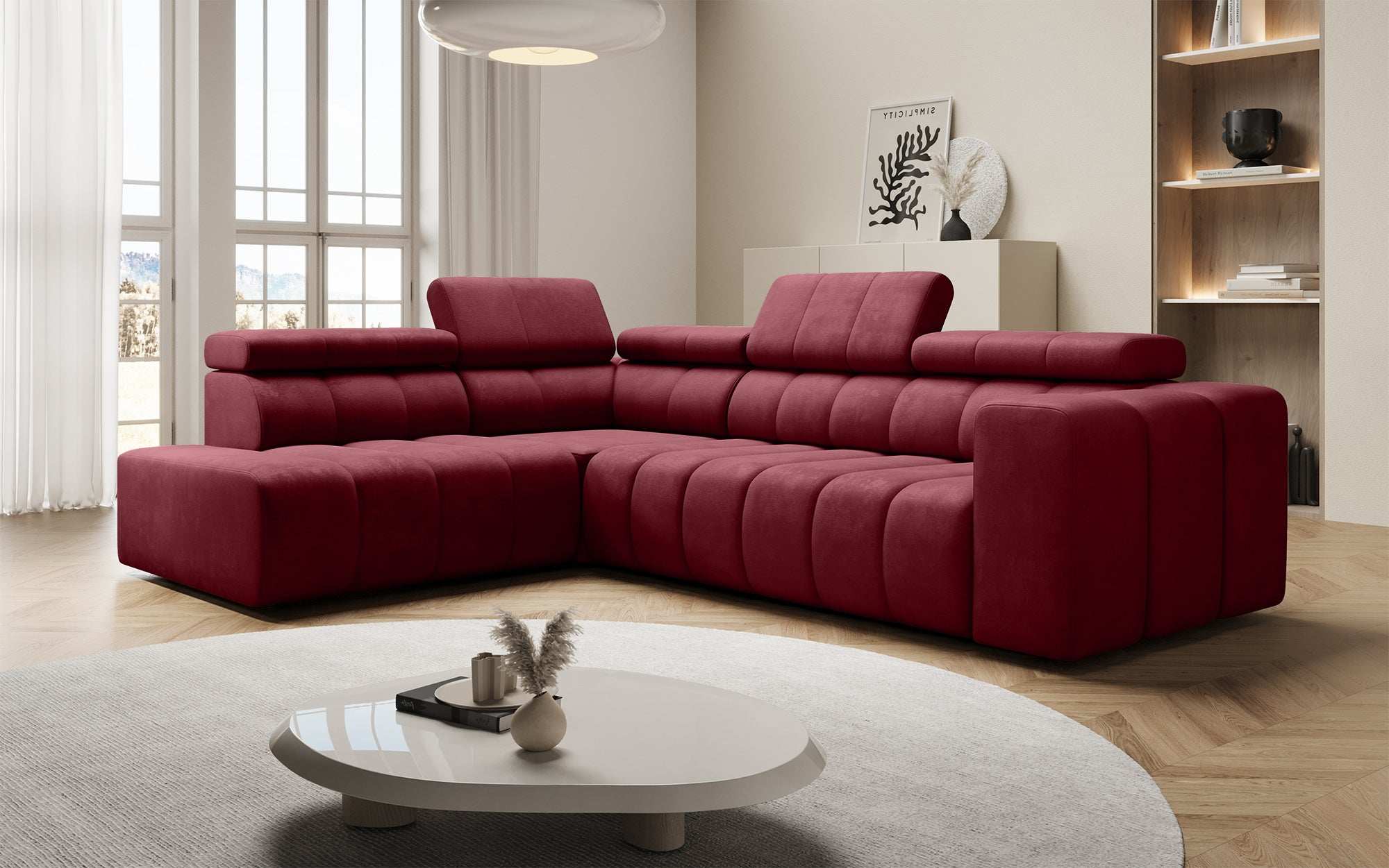Canapé designer Aurora L avec fonction couchage électrique