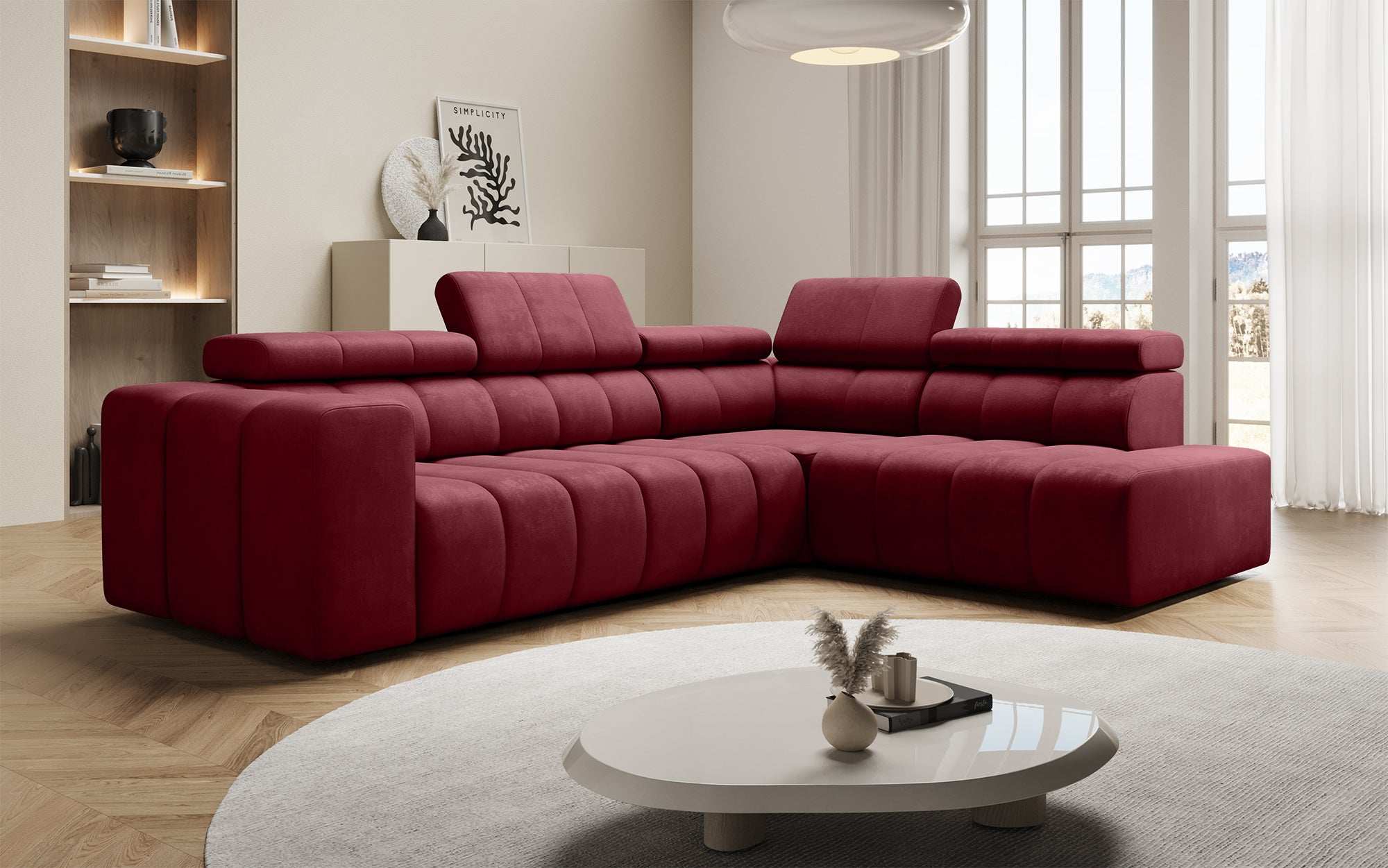 Canapé designer Aurora L avec fonction couchage électrique