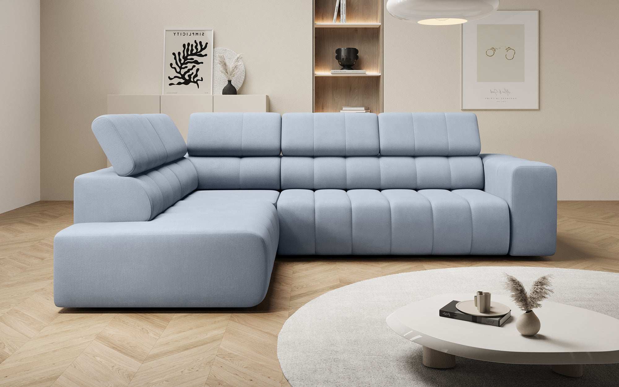 Canapé designer Aurora L avec fonction couchage électrique
