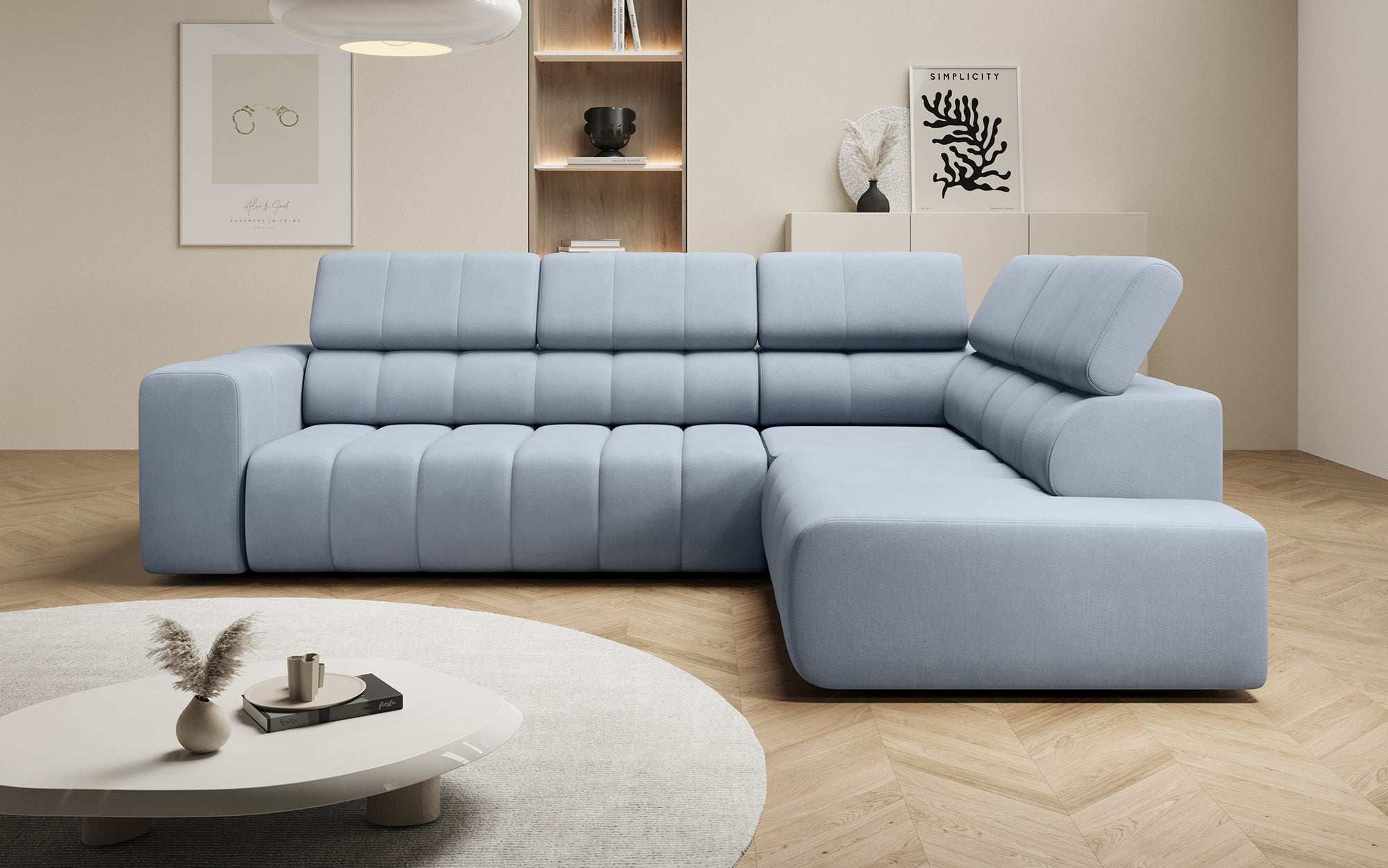 Canapé designer Aurora L avec fonction couchage électrique