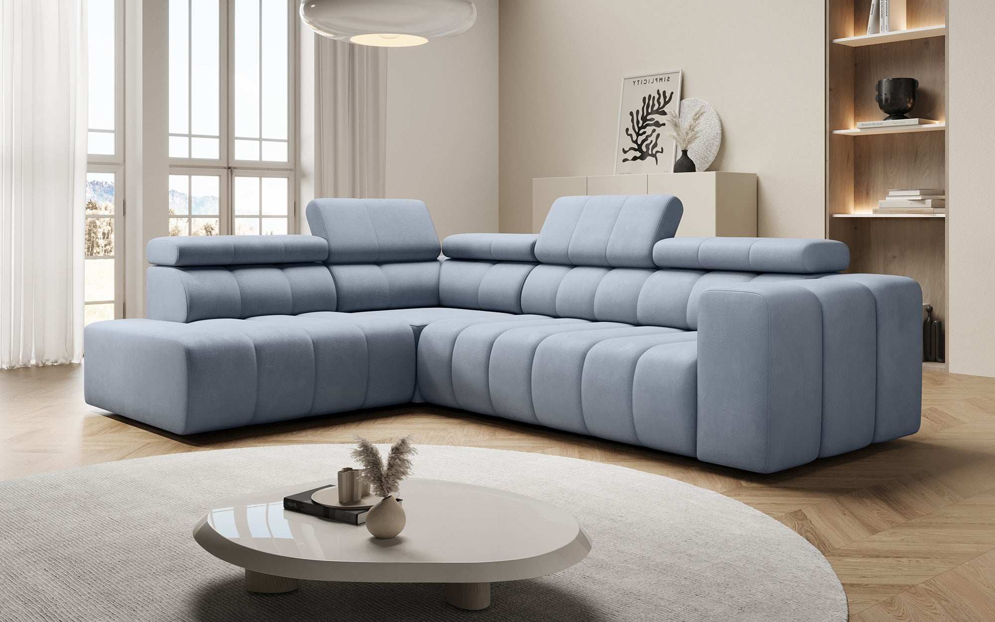 Canapé designer Aurora L avec fonction couchage électrique