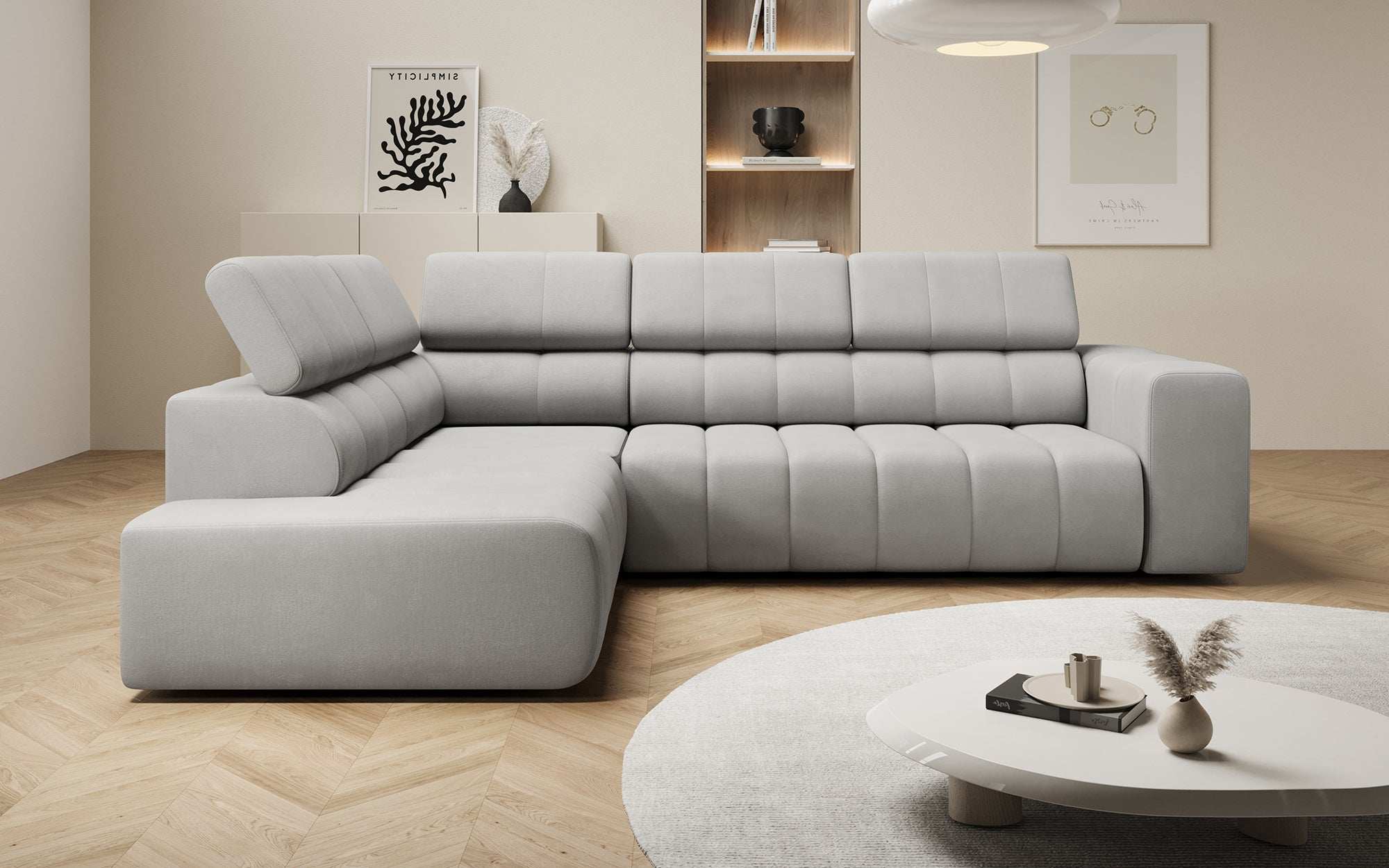 Canapé designer Aurora L avec fonction couchage électrique