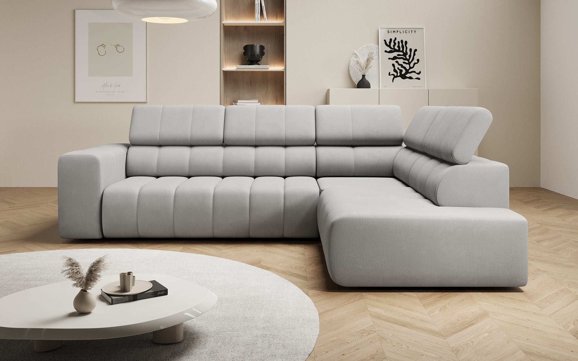 Canapé designer Aurora L avec fonction couchage électrique