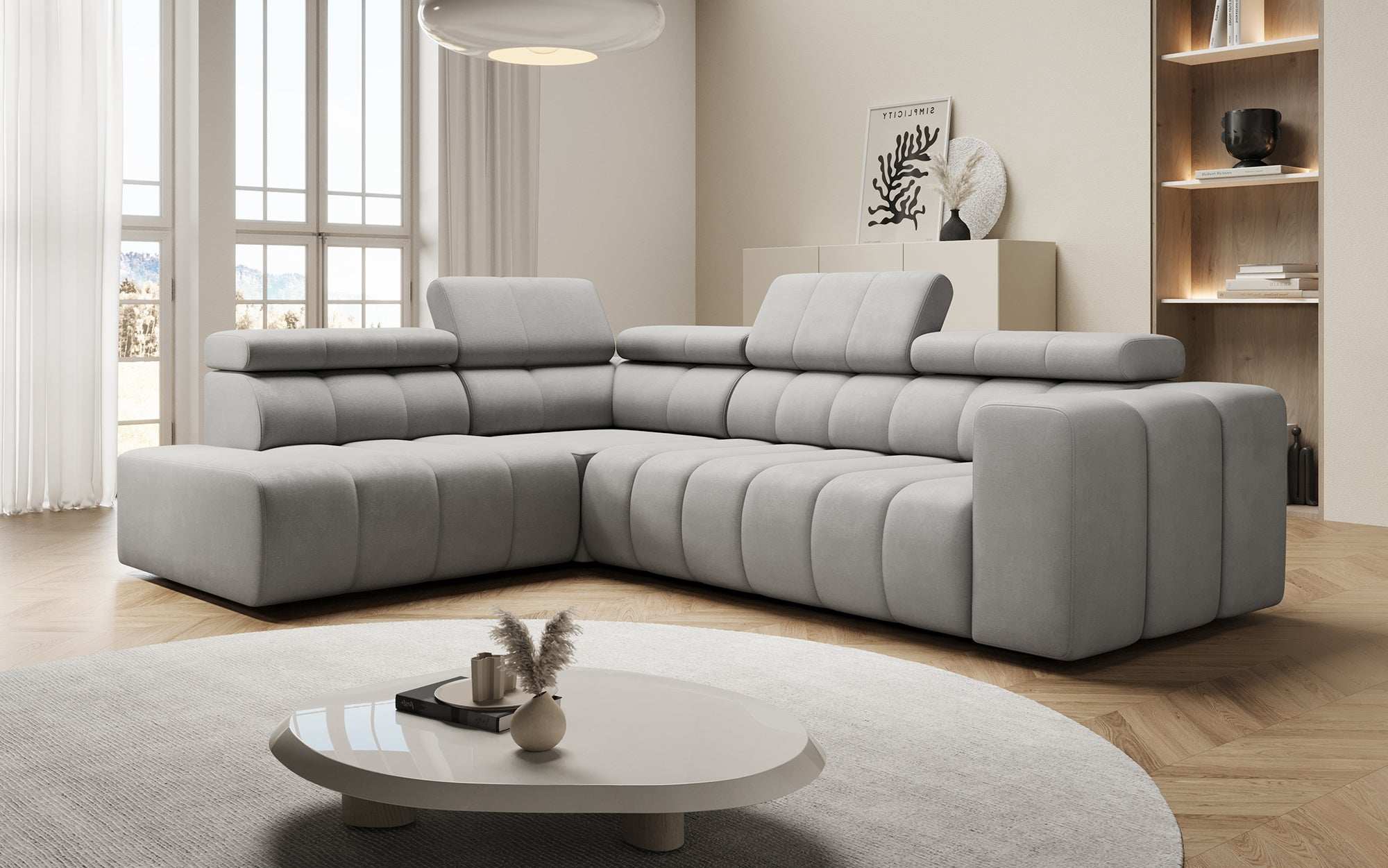 Canapé designer Aurora L avec fonction couchage électrique