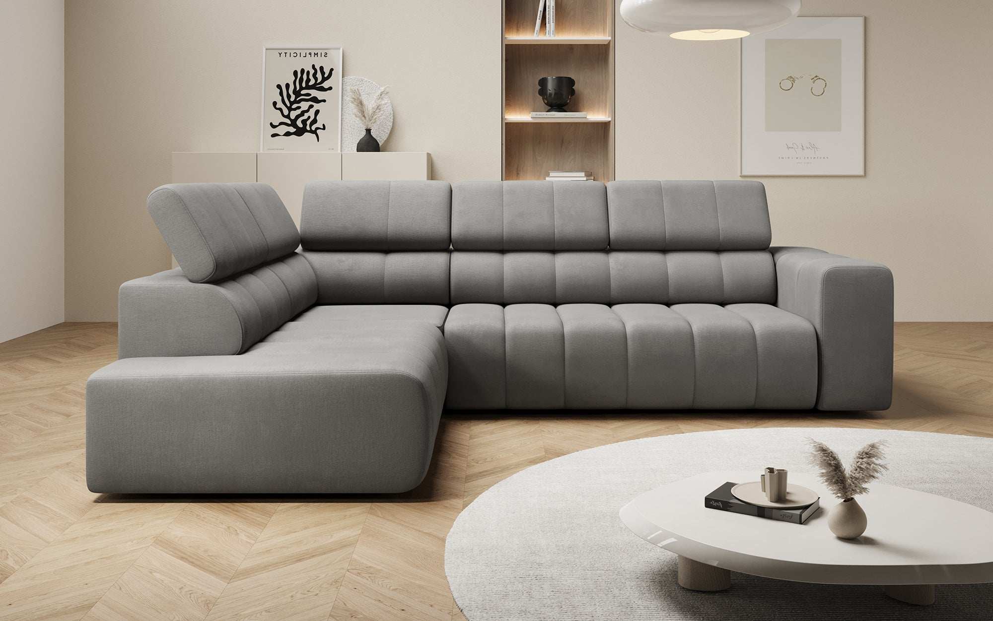 Canapé designer Aurora L avec fonction couchage électrique