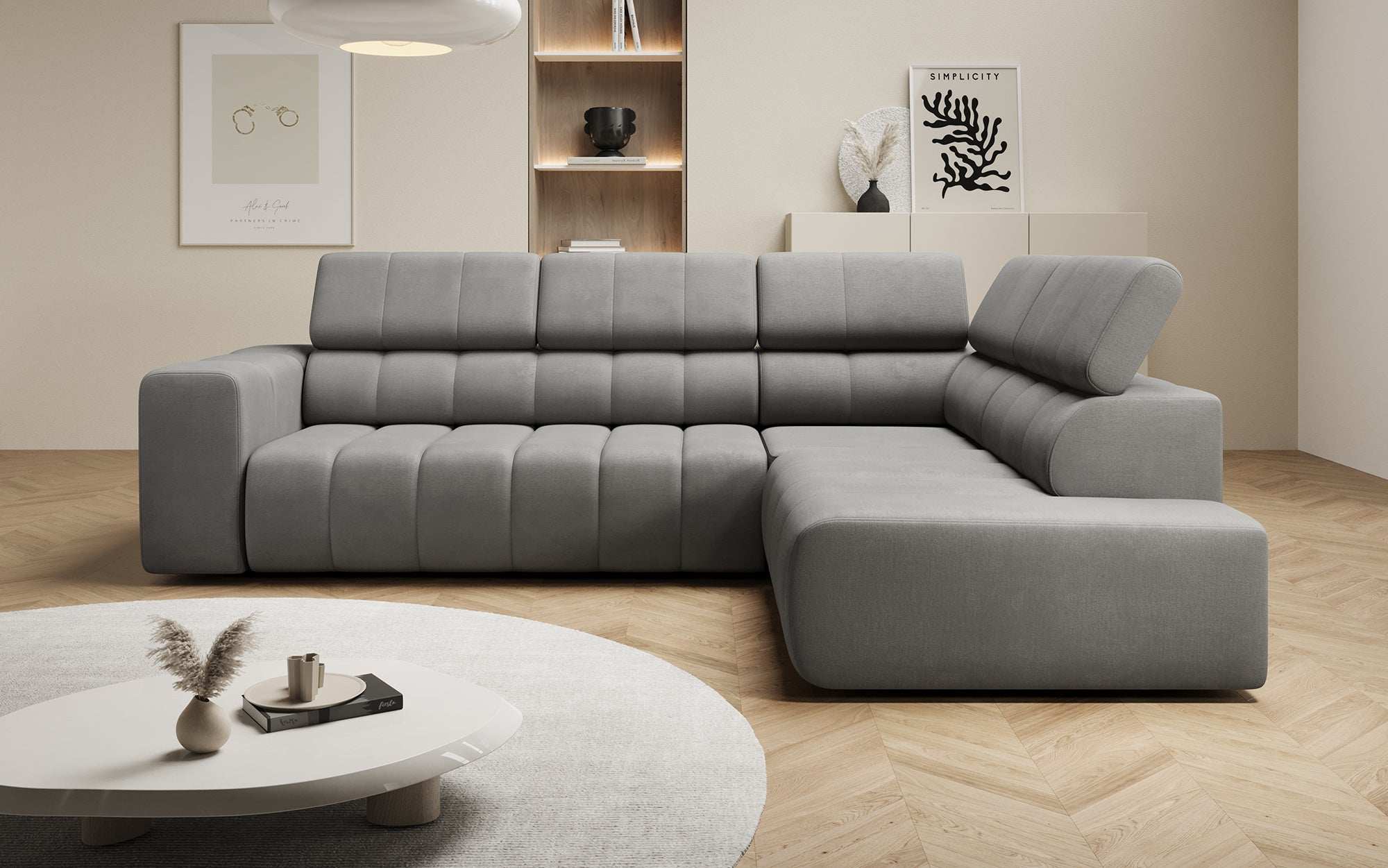 Canapé designer Aurora L avec fonction couchage électrique