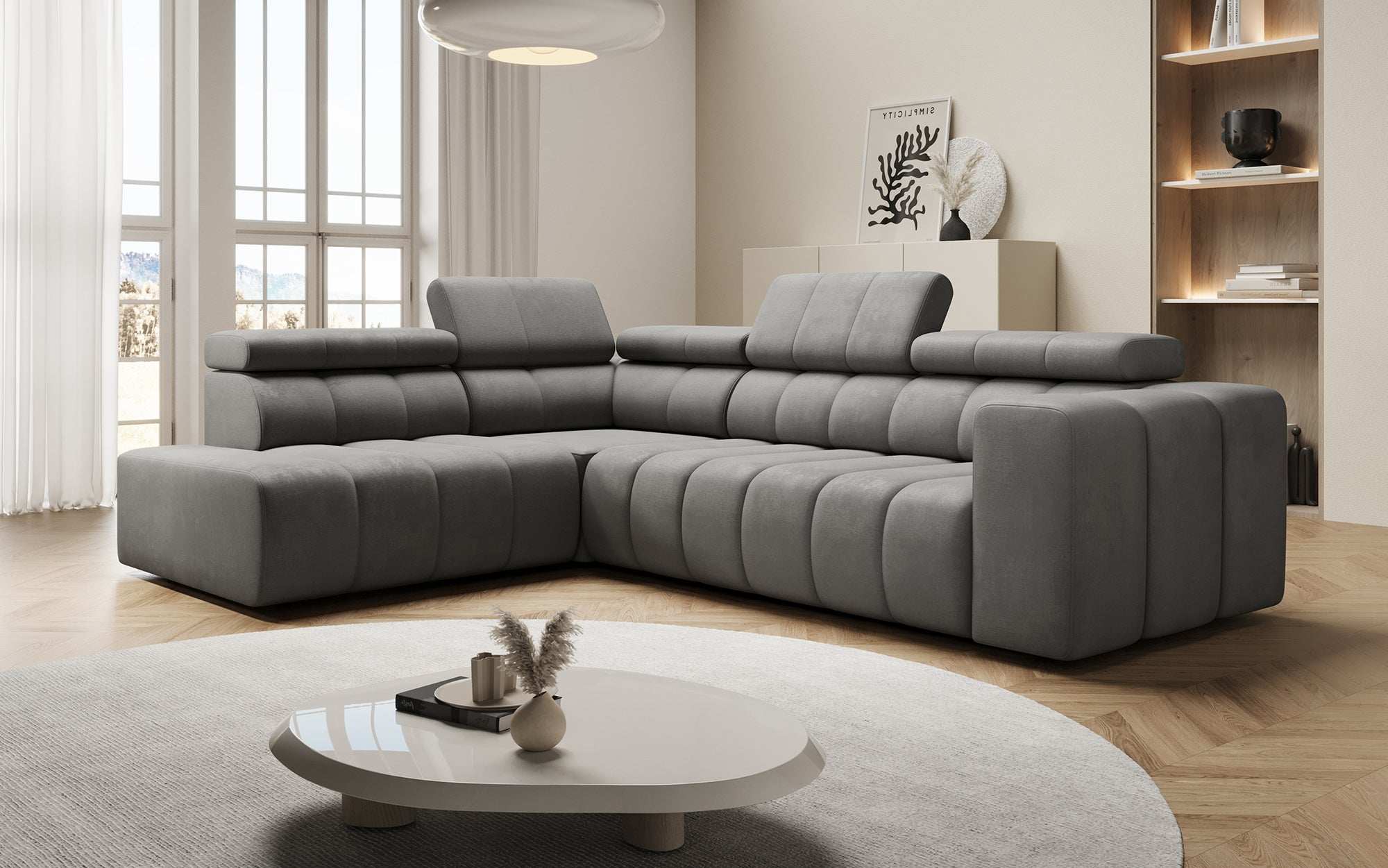 Canapé designer Aurora L avec fonction couchage électrique