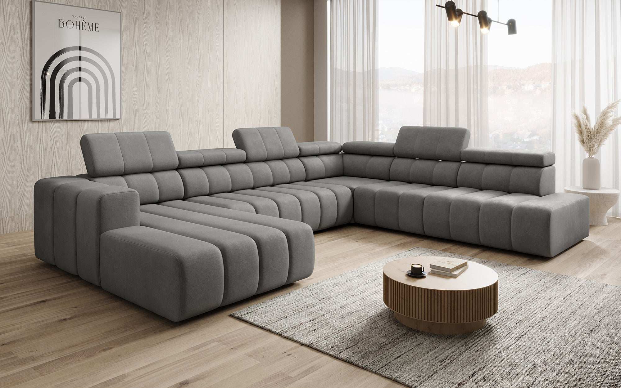Canapé designer Aurora Maxi avec extension de siège électrique