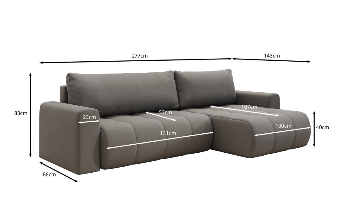 Canapé designer Venezia avec fonction couchage et espace de rangement
