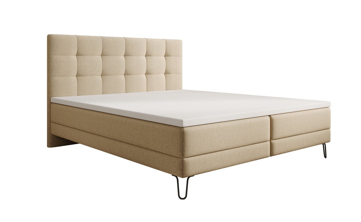 Lit boxspring Merlara avec des pieds en Tissu