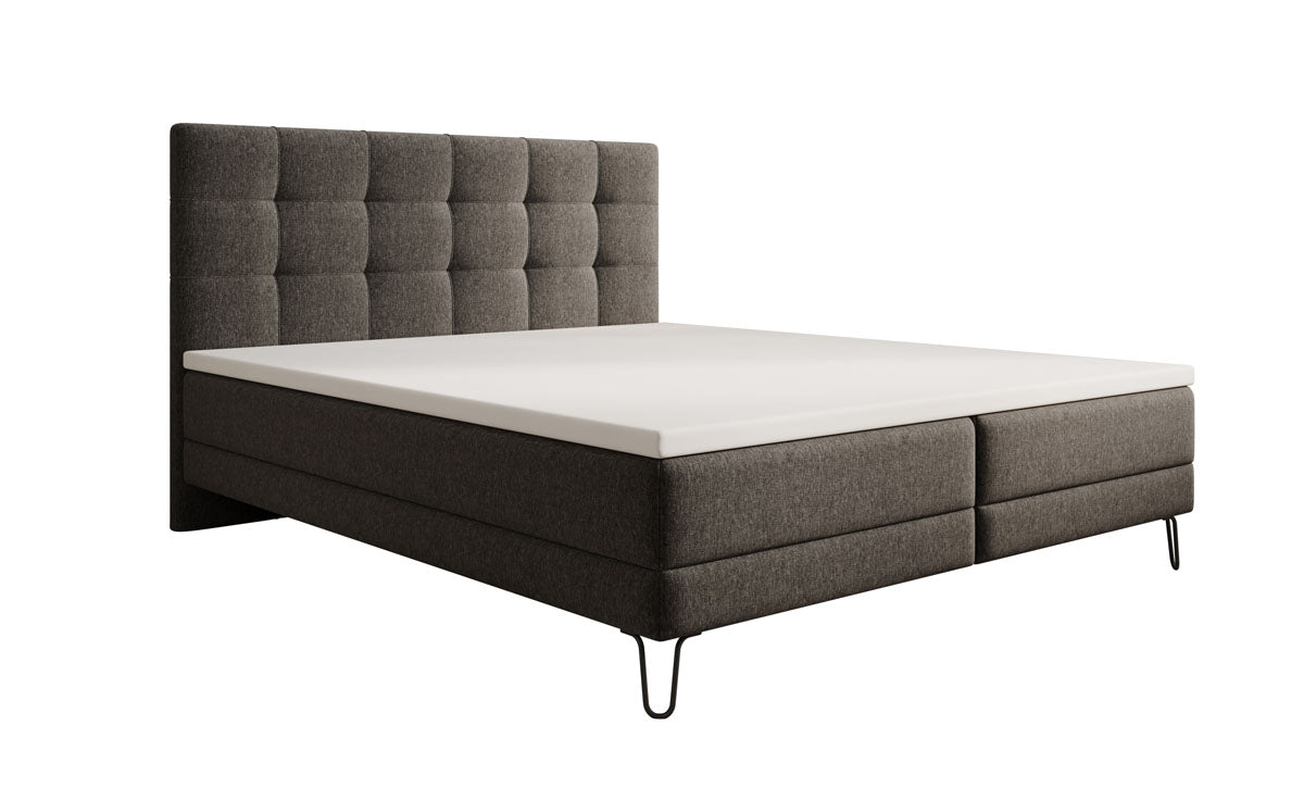 Lit boxspring Merlara avec des pieds en Tissu