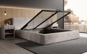 Designer gestoffeerd bed Ophelia in corduroy met opbergruimte