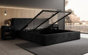 Designer gestoffeerd bed Ophelia in corduroy met opbergruimte