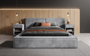 Designer gestoffeerd bed Ophelia in corduroy met opbergruimte